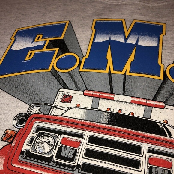 VTG EMT FIRE FIRST RESPONDER Crew Neck Sweatshirt - Picture 5 of 11